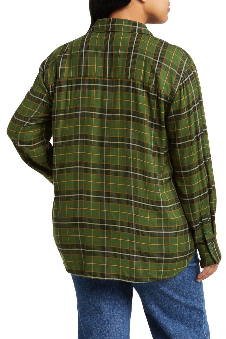 Plaid Boyfriend Shirt, Alternate, color, GREEN- TAN KATIE PLAID