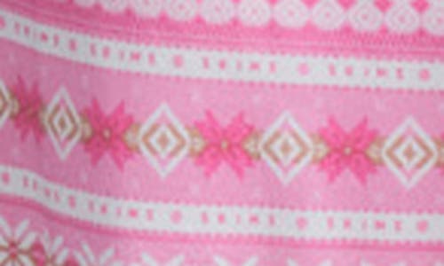 Skims Logo Plush Pointelle Pajama Pants In Pink