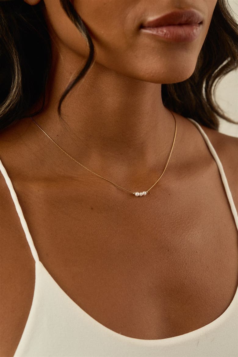 Preslee Pearl Necklace, Alternate, color, Gold