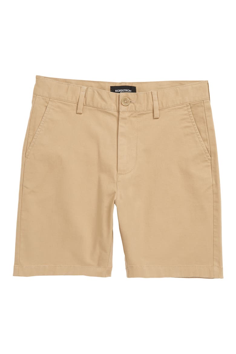 Kids' Slim Straight Leg Chino Shorts, Main, color, TAN STOCK