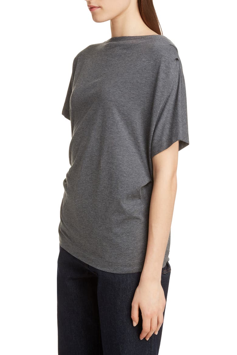 Heral Side Pleat Top, Alternate, color, GREY MEL