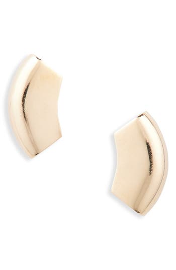 Lana 14k Gold Wide Cuffed Stud Earrings