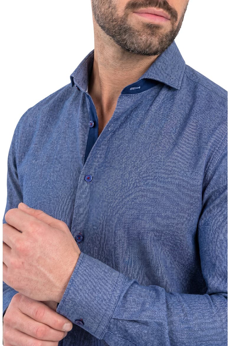 Einstein Contemporary Fit Button-Up Shirt, Alternate, color, BLUE