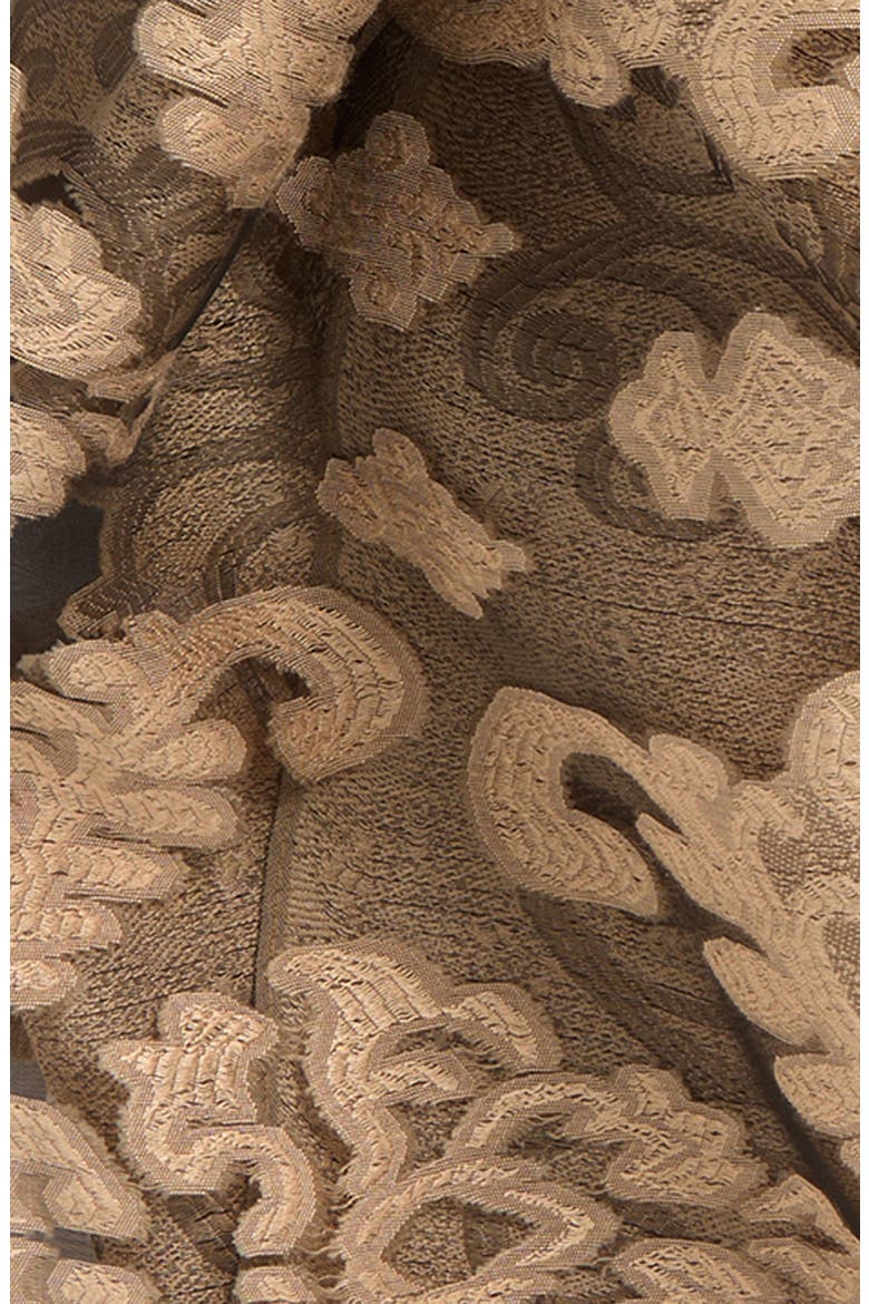 Floral Print Scarf, Alternate, color, BLACK-GOLD
