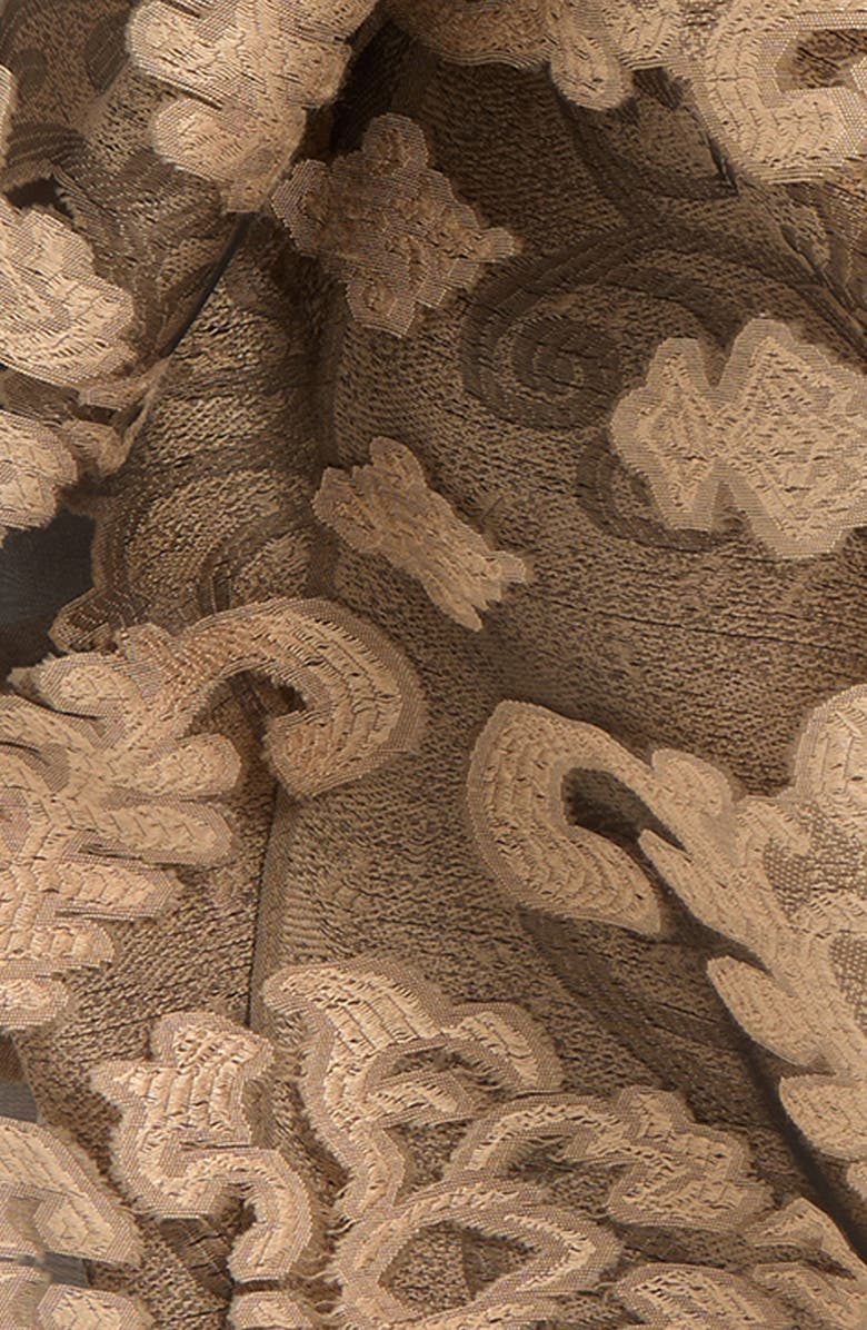 Tasha Floral Print Scarf, Alternate, color, Black-Gold