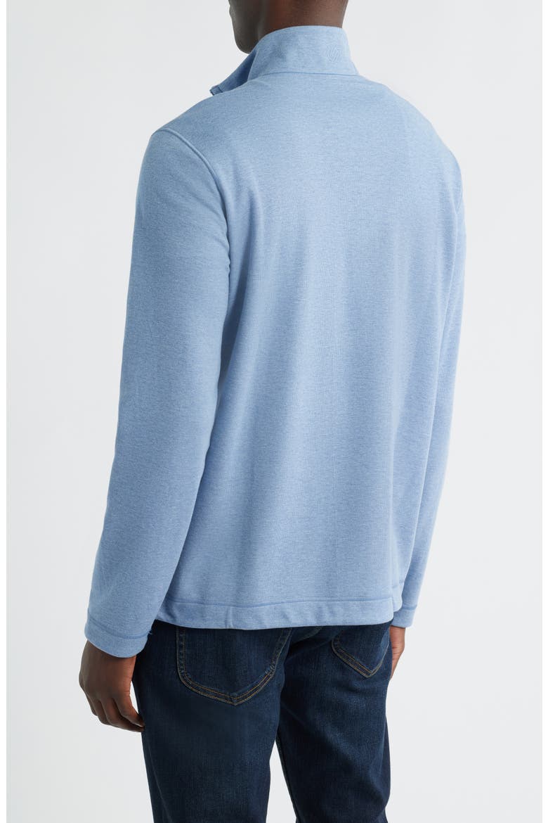 Icon Reversible Cotton Blend Quarter Zip Pullover, Alternate, color, LIGHT BLUE/ TAUPE