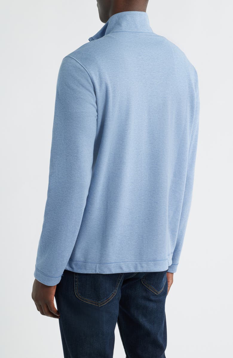 Johnston & Murphy Icon Reversible Cotton Blend Quarter Zip Pullover, Alternate, color, Light Blue/ Taupe