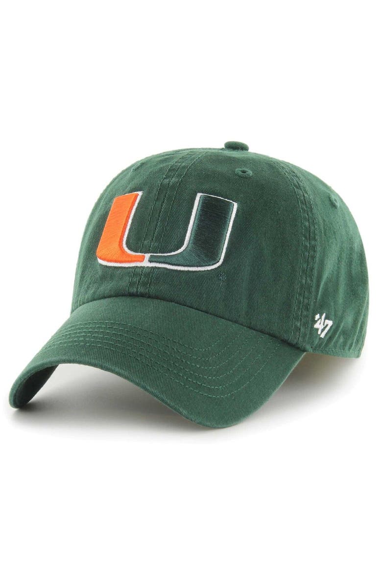 Men's '47 Green Miami Hurricanes Franchise Fitted Hat, Main, color, Green