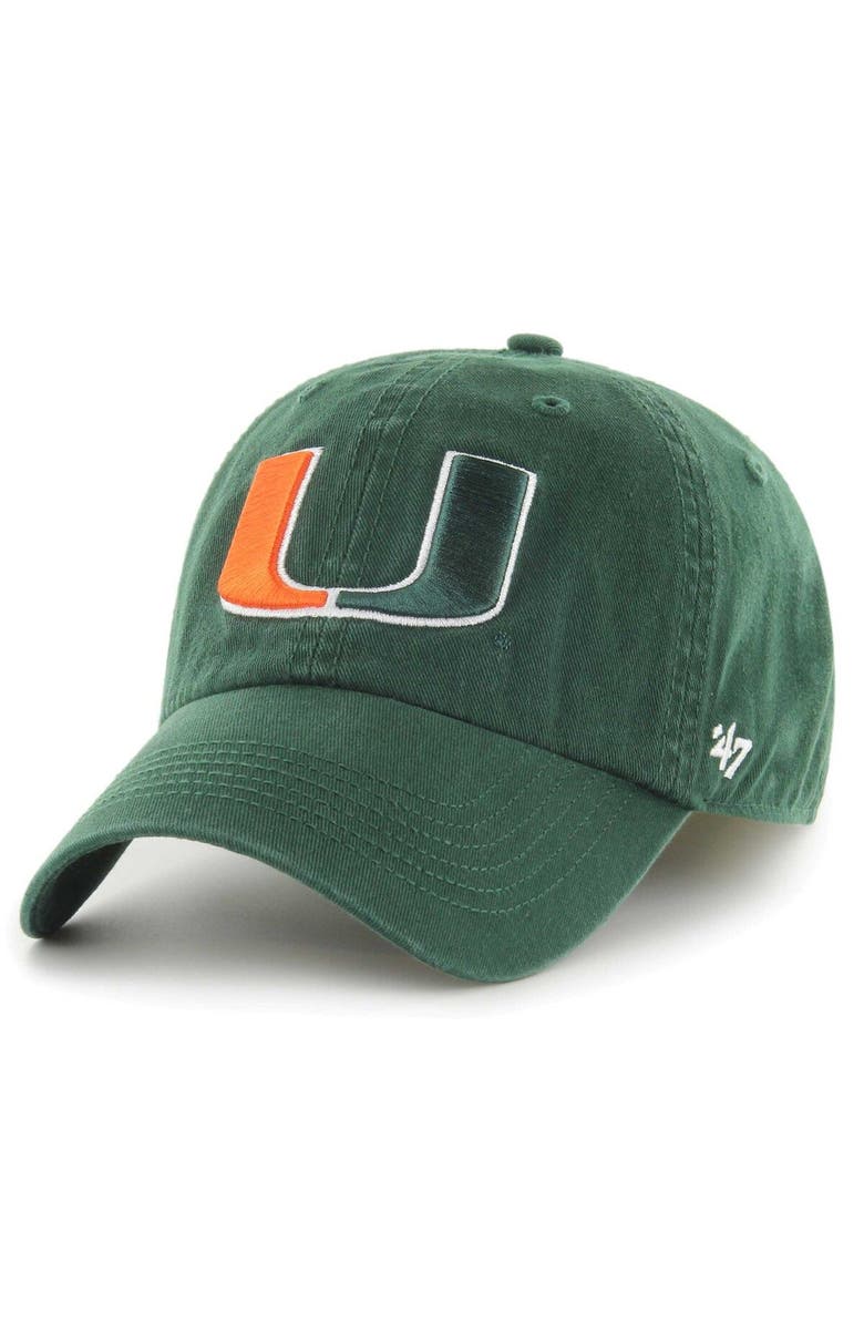 '47 Men's '47 Green Miami Hurricanes Franchise Fitted Hat, Main, color, 