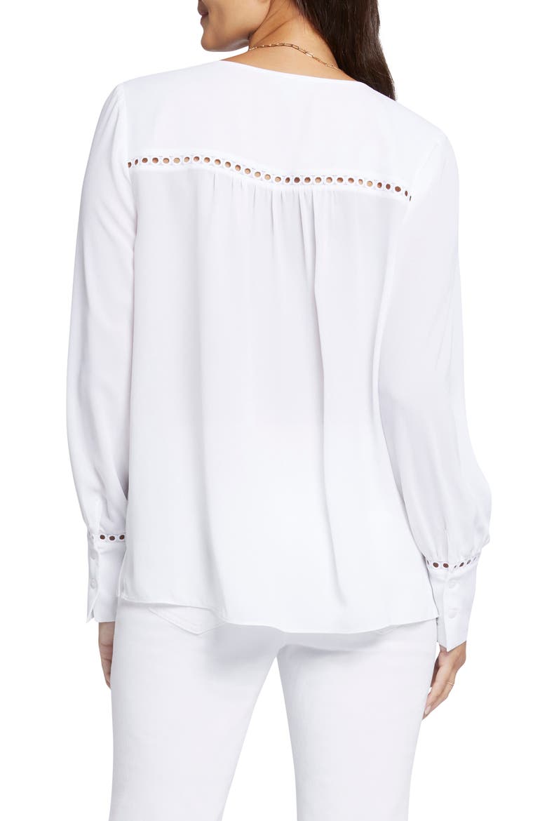 Liliana Lace Inset Peasant Top, Alternate, color, OPTIC WHITE