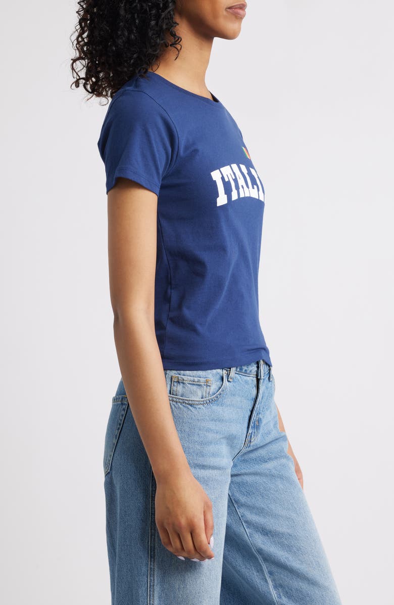 GOLDEN HOUR Italia Flag Cotton Graphic T-Shirt, Alternate, color, Medevial Blue