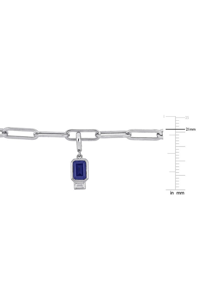 DELMAR Lab Created Blue Sapphire & Lab Created White Sapphire Chain Bracelet, Alternate, color,