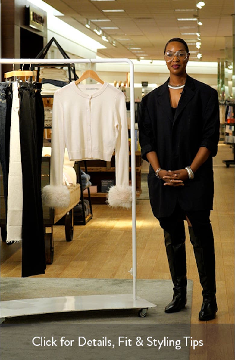 Dollie Faux Fur Cuff Wool Cardigan, sales video thumbnail