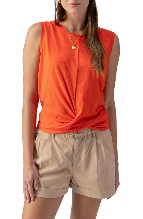 Twisted Cotton Blend Slub Jersey Tank