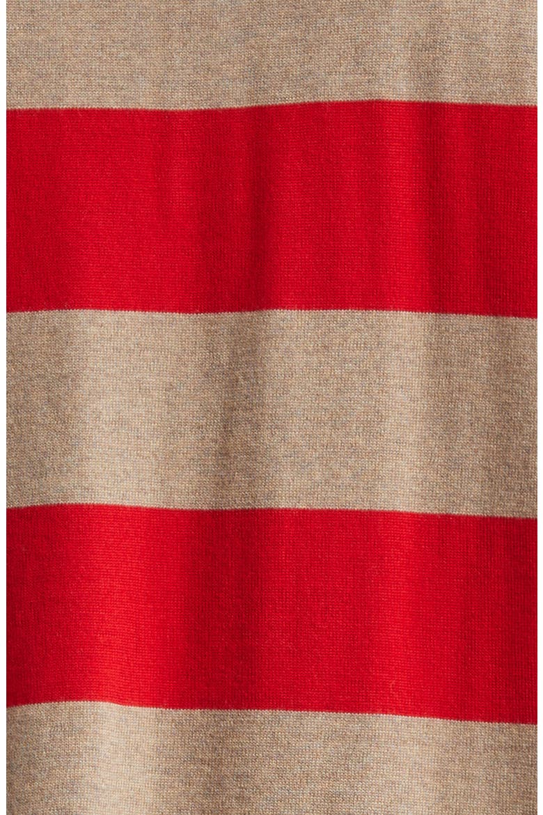 Block Stripe Long Sleeve Rugby Polo Sweater, Alternate, color, RED CAMEL