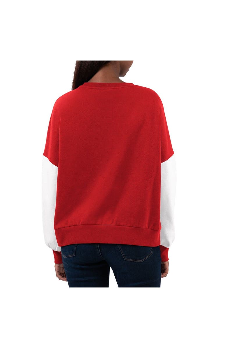 G-III 4HER BY CARL BANKS Women's G-III 4Her by Carl Banks Scarlet/White Nebraska Huskers Team Pride Colorblock Pullover Sweatshirt, Alternate, color, 