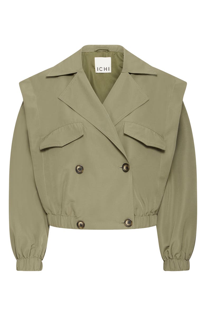 ICHI Blouson Trench Jacket, Alternate, color, Deep Lichen Green