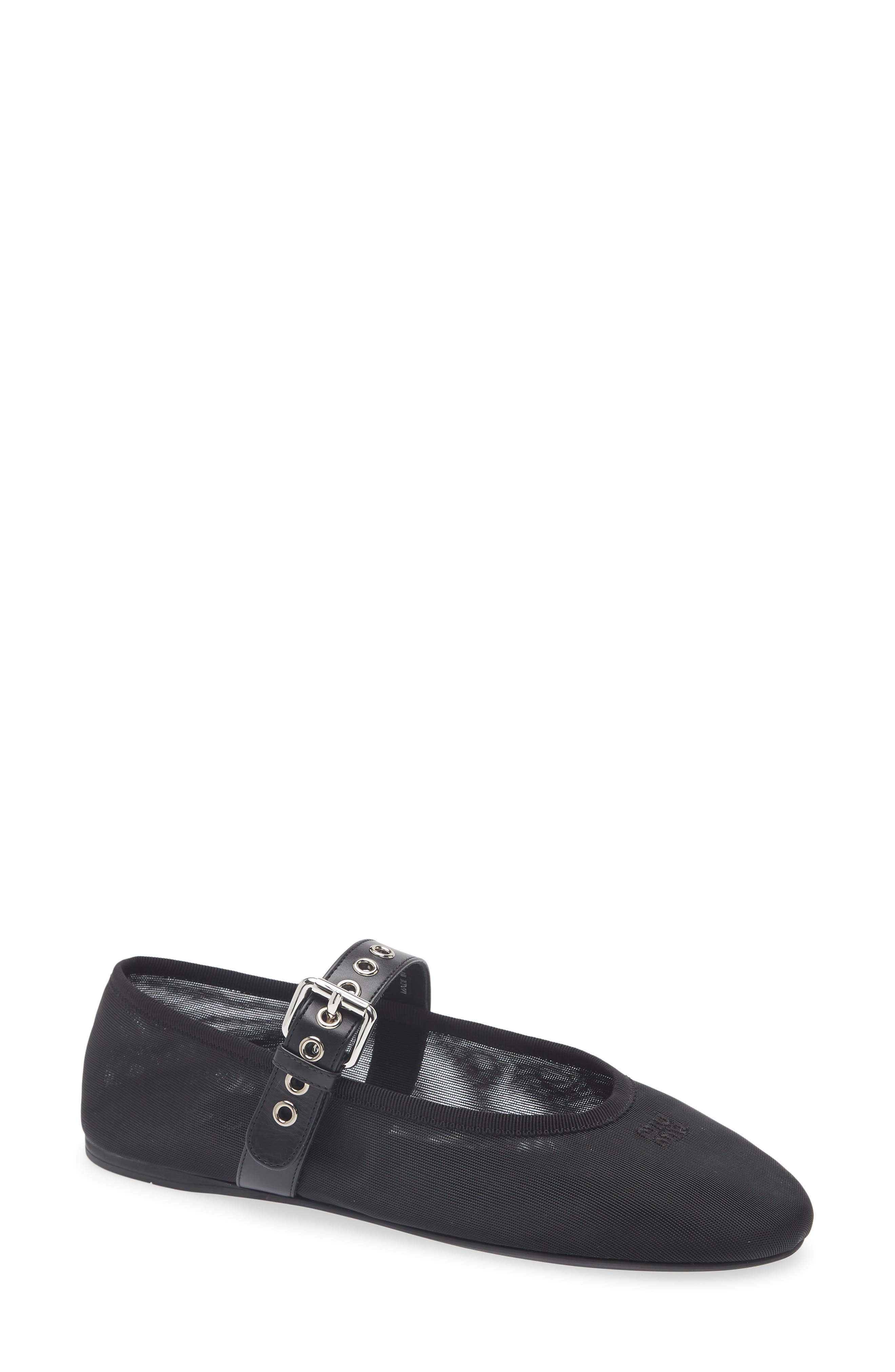 Miu Miu Mary Jane Ballet Flat, Main, color, Nero