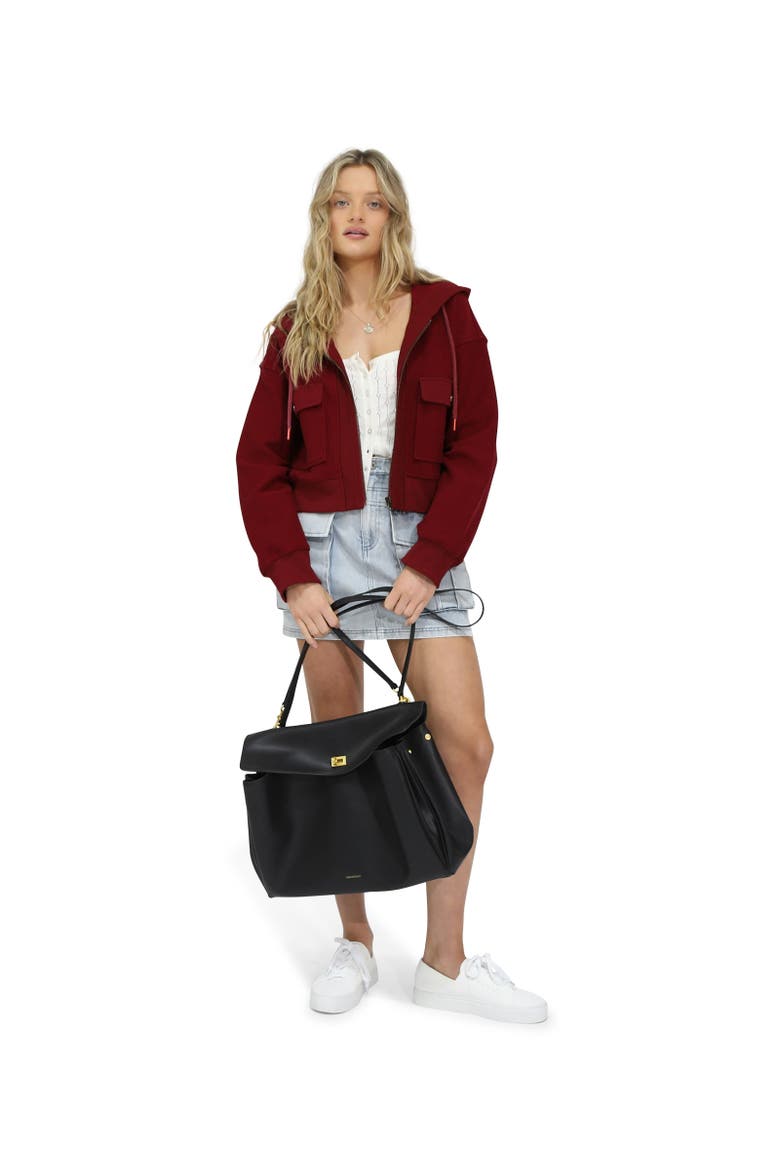 Fireside Cropped Utility Zip Jacket, Alternate, color, Red Overflow