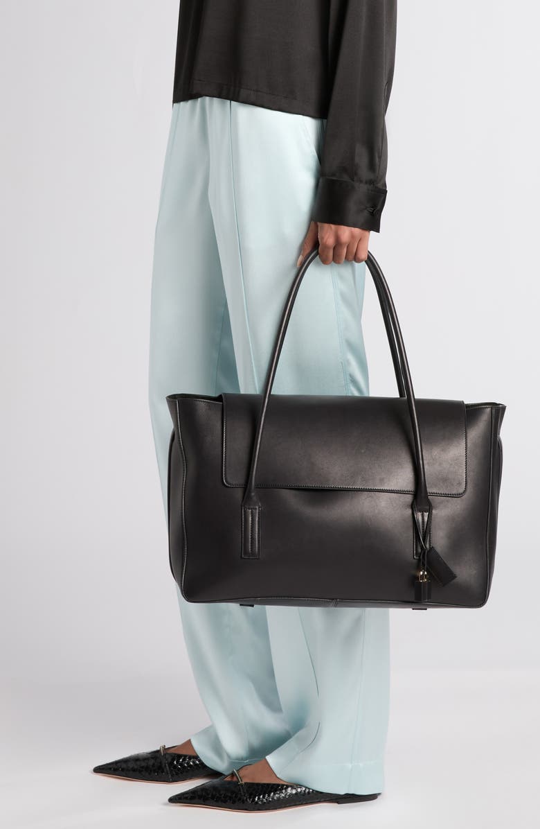 TOM FORD Large Leather Shoulder Bag, Alternate, color, Black