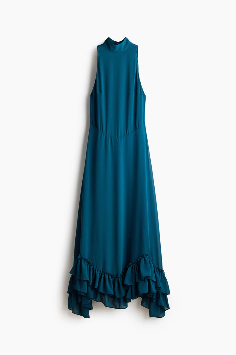 Ruffled Maxi Dress, Main, color, Dark turquoise