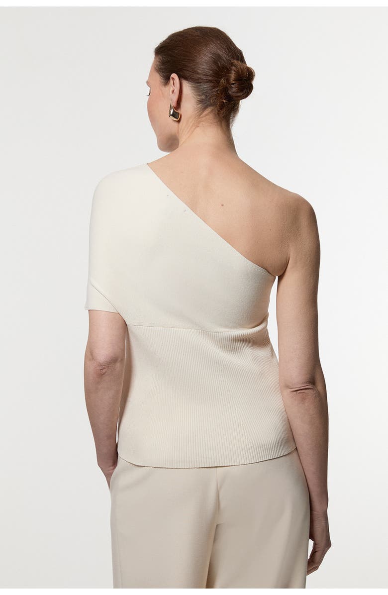 Karen Millen Knitted One Shoulder Top, Alternate, color, Cream