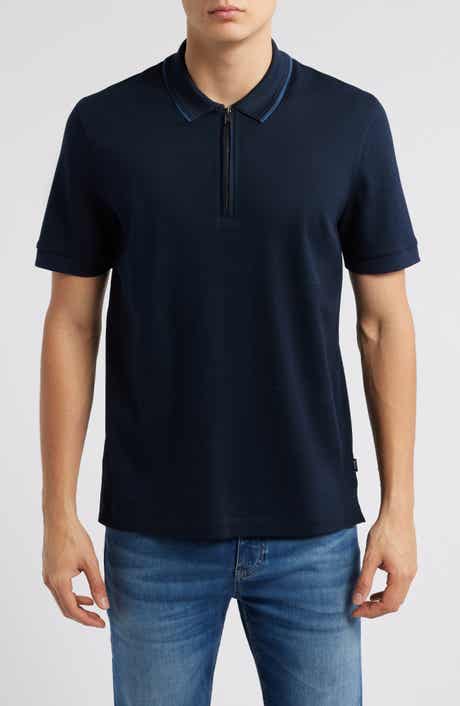 BOSS Paras Quarter Zip Cotton Polo