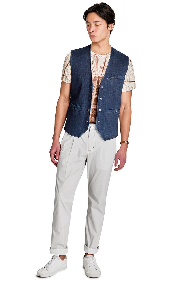 Brooklyn Brigade Slim Fit Solid Denim Vest, Alternate, color,