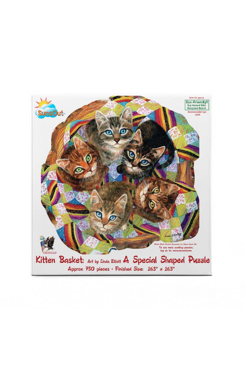 Sunsout Kitten Basket 750 piece Jigsaw Puzzle for Adults Special Shape, Alternate, color, Multicolor