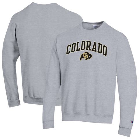 Men's Champion  Heather Gray Colorado Buffaloes Arch Over Logo Pullover Sweatshirt