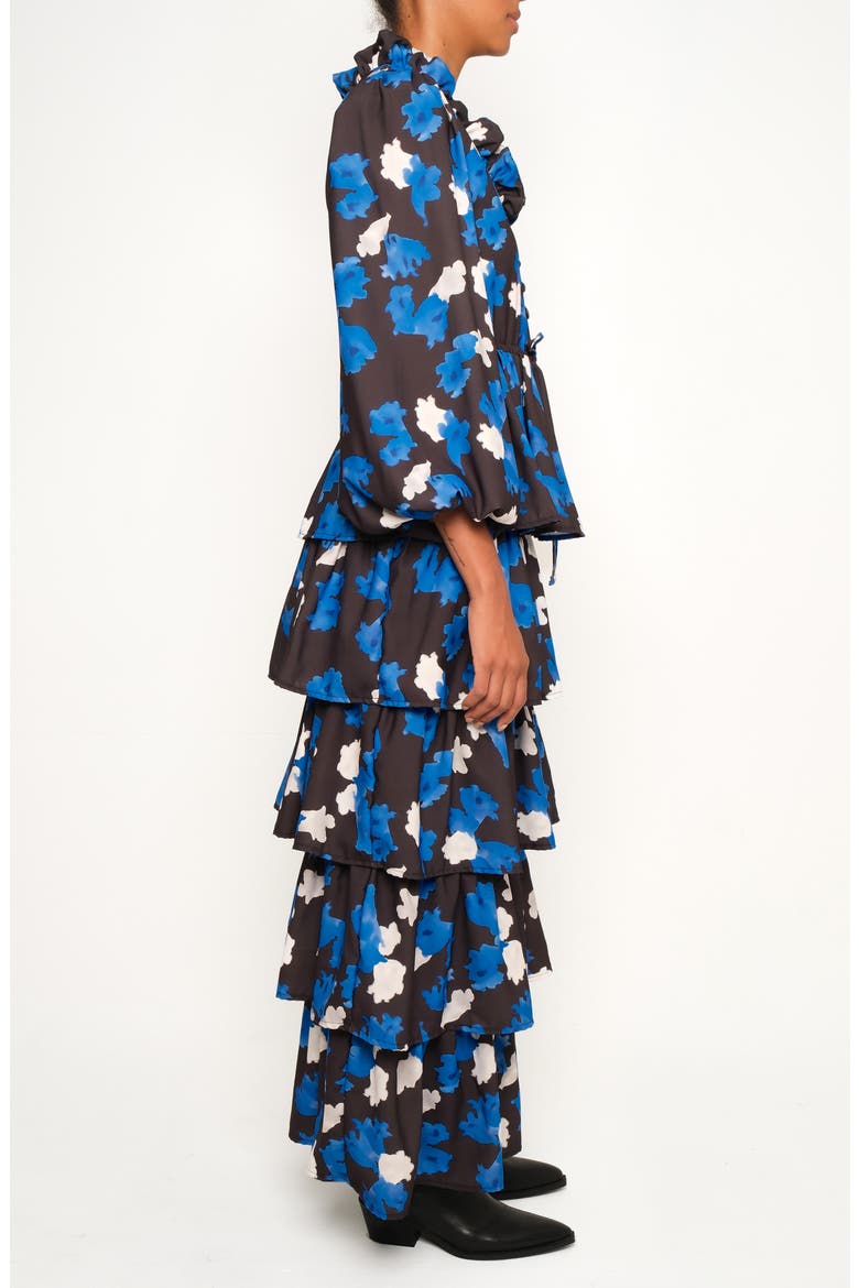 The Storm Keeper Floral Ruffle Tiered Maxi Dress, Alternate, color, JACARANDA