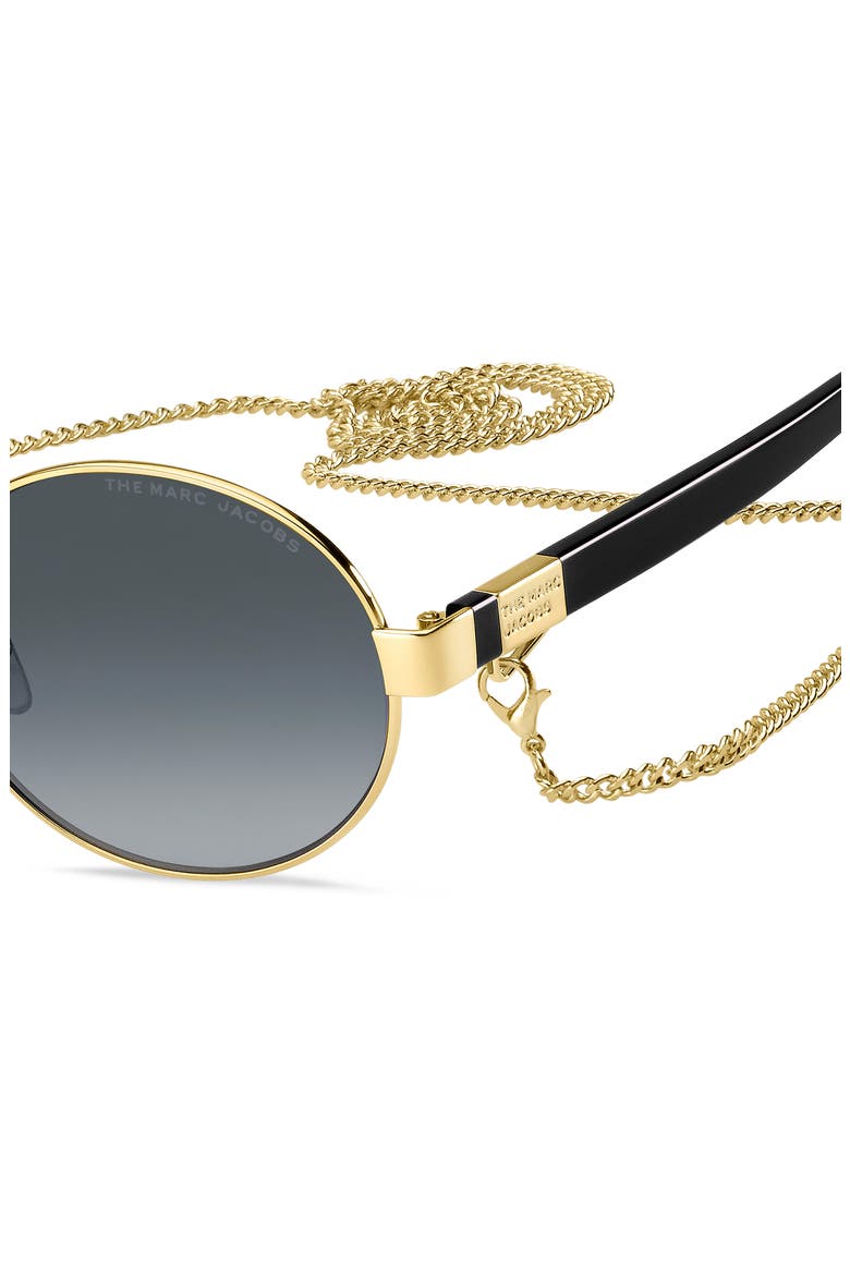 56mm Gradient Round Sunglasses, Alternate, color, GOLD/ DARK GREY GRADIENT