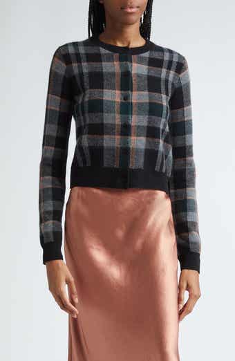 Plaid Cashmere Cardigan