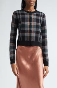 Vince Plaid Cashmere Cardigan