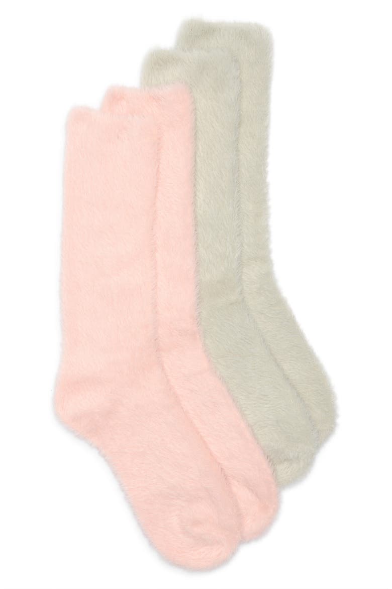 Cloud Heaven 2-Pack Crew Socks, Main, color, SNOWY BLUSH