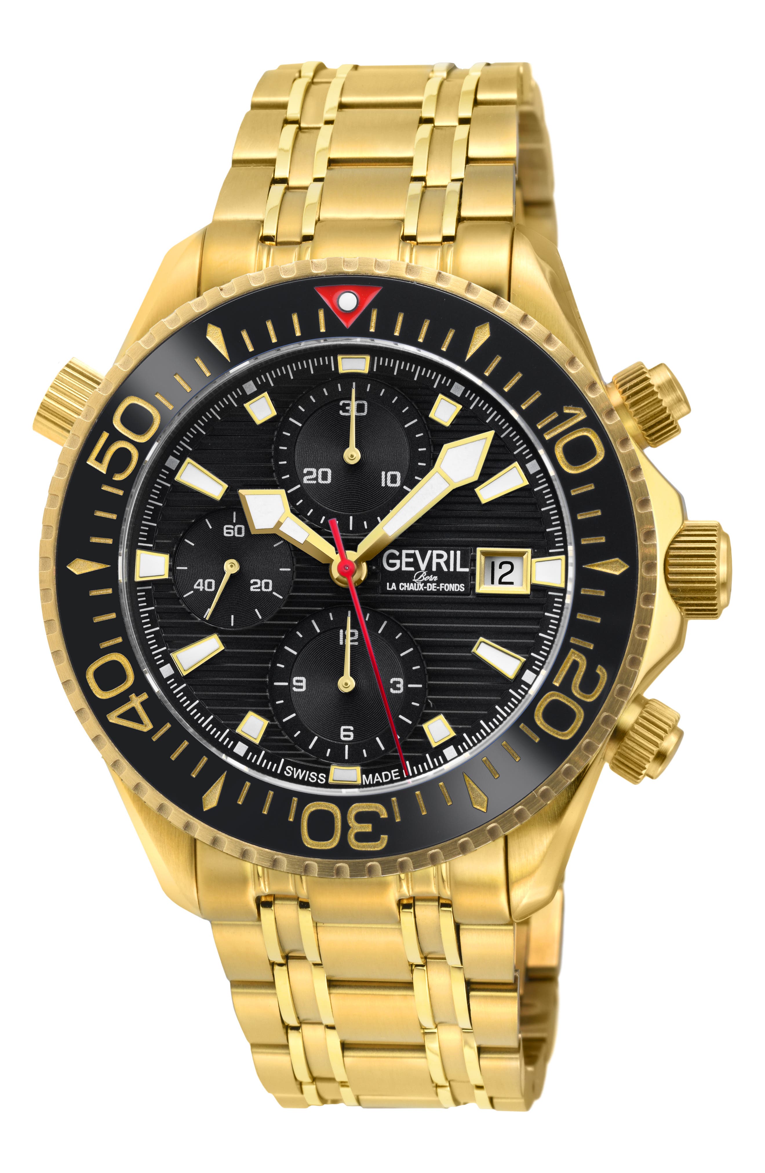 GEVRIL Hudson Yards Swiss Automatic Chronograph Watch, 43mm