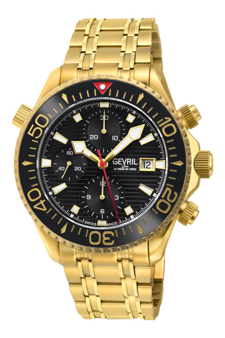 Hudson Yards Swiss Automatic Chronograph Watch, 43mm, Main, color, GOLD