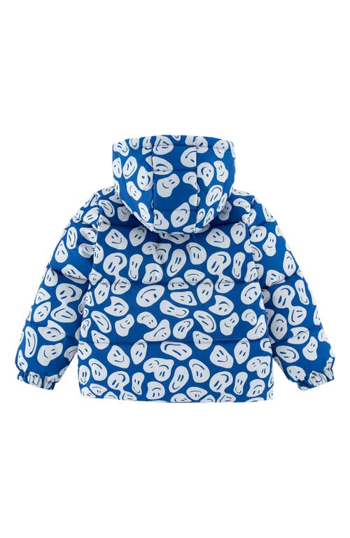 Calonie Kids' Alex Reversible Down Hooded Puffer Jacket In Blue