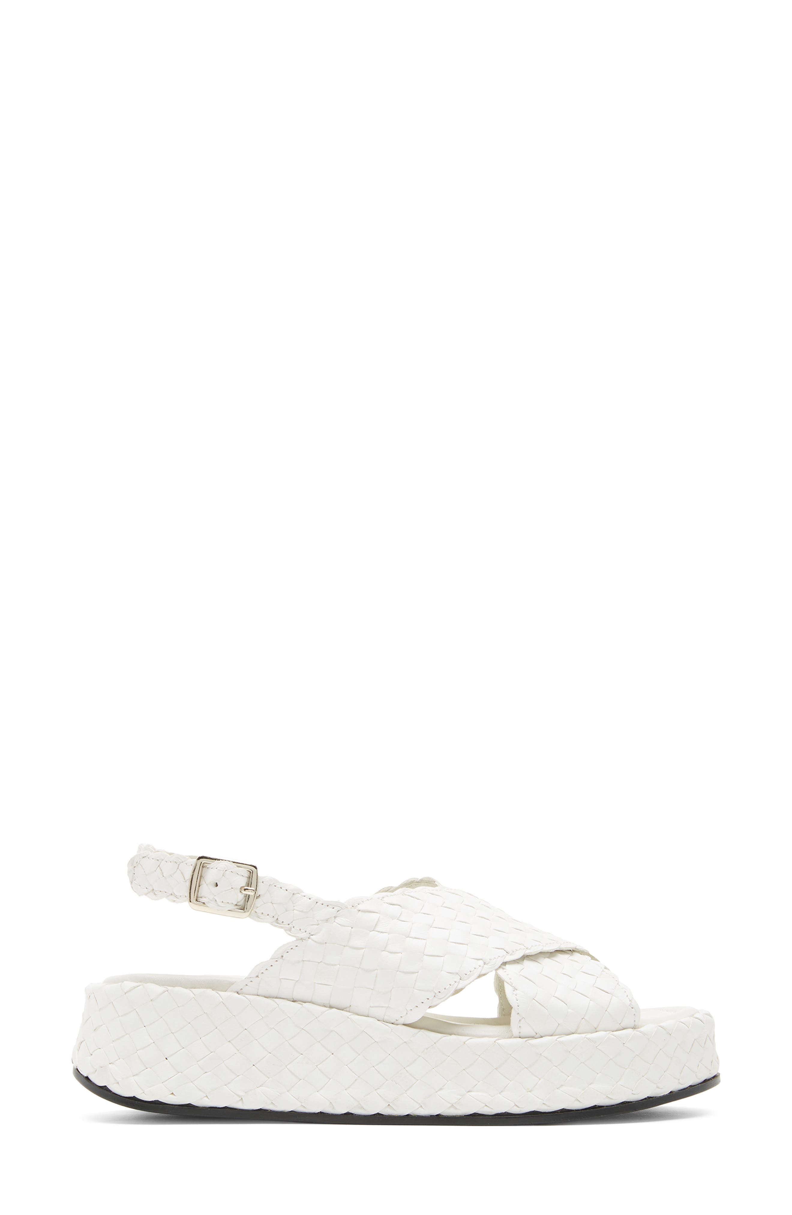 La Canadienne Pacifik Waterproof Slingback Platform Wedge Sandal, Alternate, color, Milk Leather