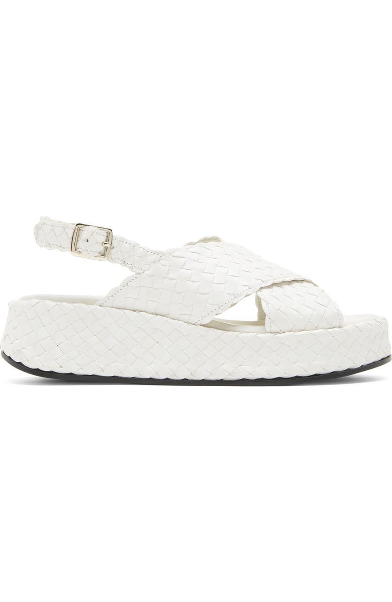 La Canadienne Pacifik Waterproof Slingback Platform Wedge Sandal, Alternate, color, Milk Leather