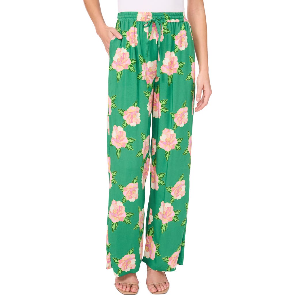 Cece Floral Print Wide Leg Pants
