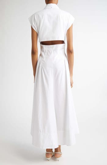 パーティードレス SPORTMAX FABIANA - Sleeveless cotton dress Sleeveless cotton dress, optical white | Sportmax