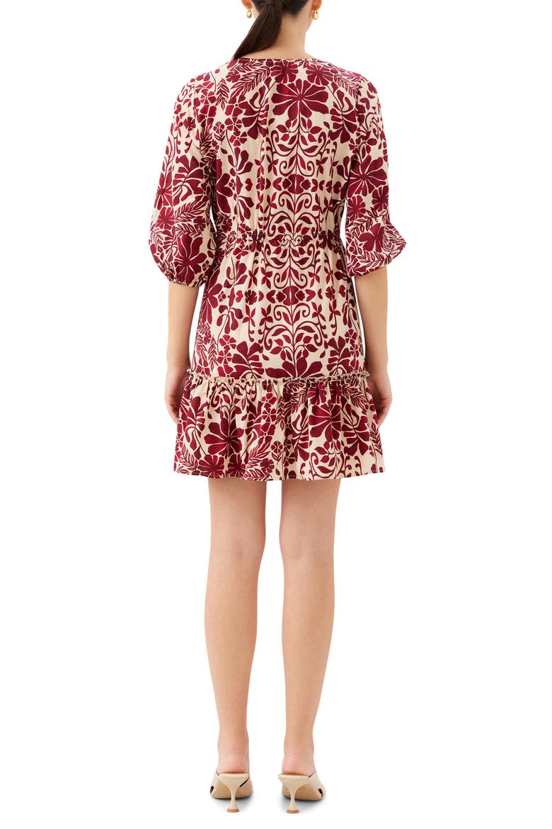 Tasha Print Tie Waist Minidress, Alternate, color, PRINT