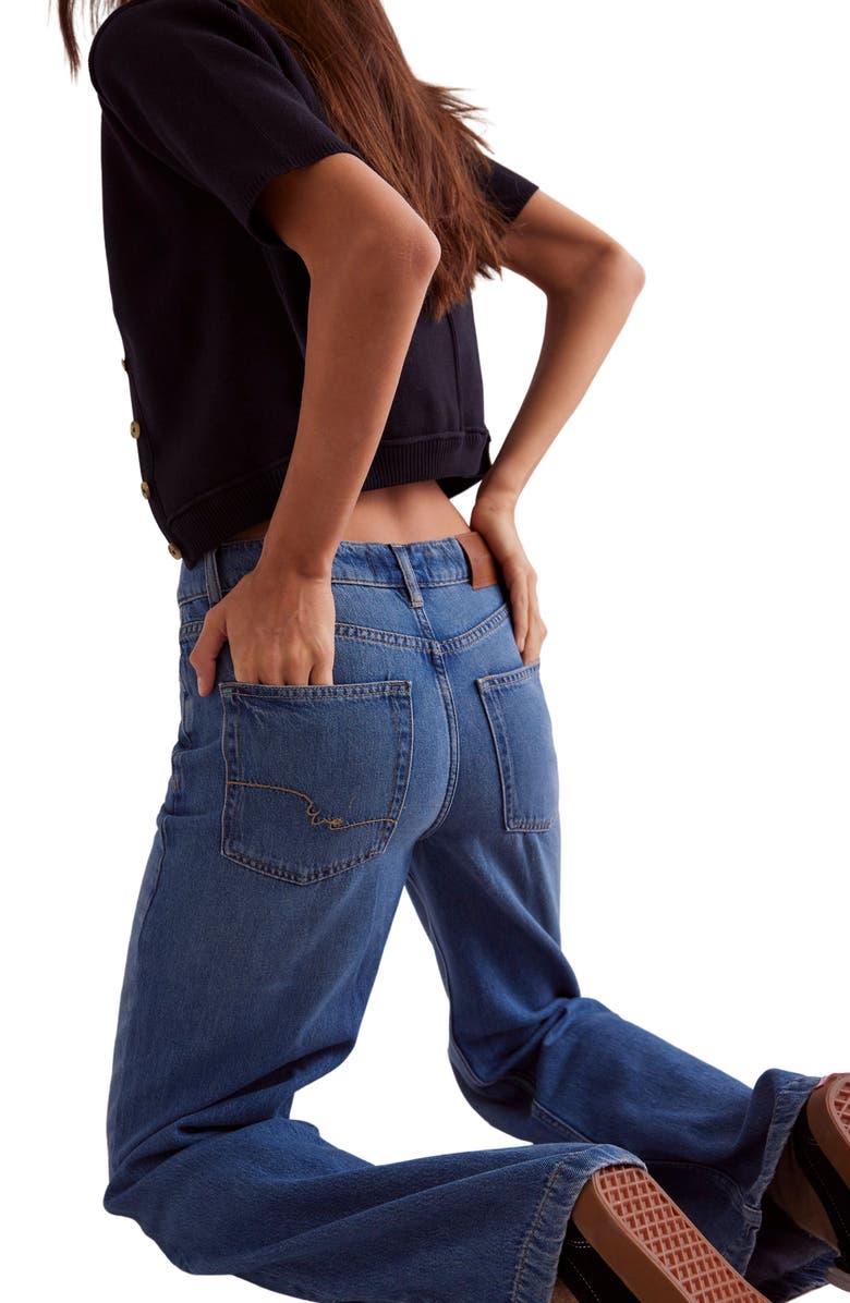 Free People Stride High Waist Wide Leg Jeans, Alternate, color, Walk Away