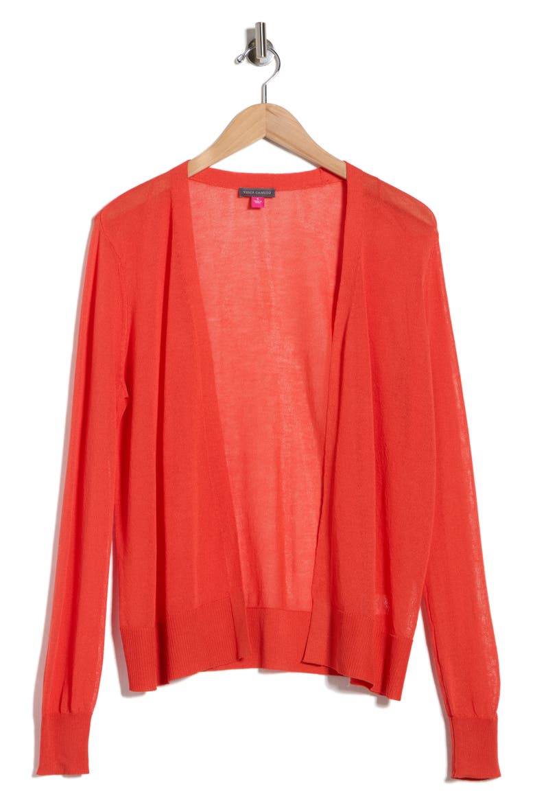 Tissue Knit Cardigan, Alternate, color, ORANGE FIRE