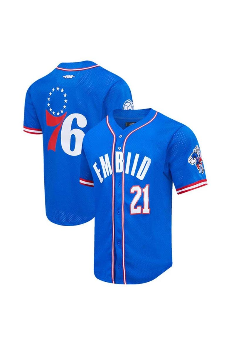Men's Pro Standard Joel Embiid Royal Philadelphia 76ers Capsule Player Baseball Button-Up Shirt, Main, color, Royal