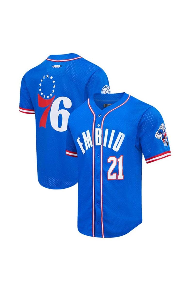PRO STANDARD Men's Pro Standard Joel Embiid Royal Philadelphia 76ers Capsule Player Baseball Button-Up Shirt, Main, color, Royal