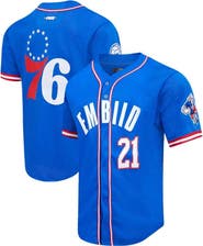 PRO STANDARD Men's Pro Standard Joel Embiid Royal Philadelphia 76ers Capsule Player Baseball Button-Up Shirt