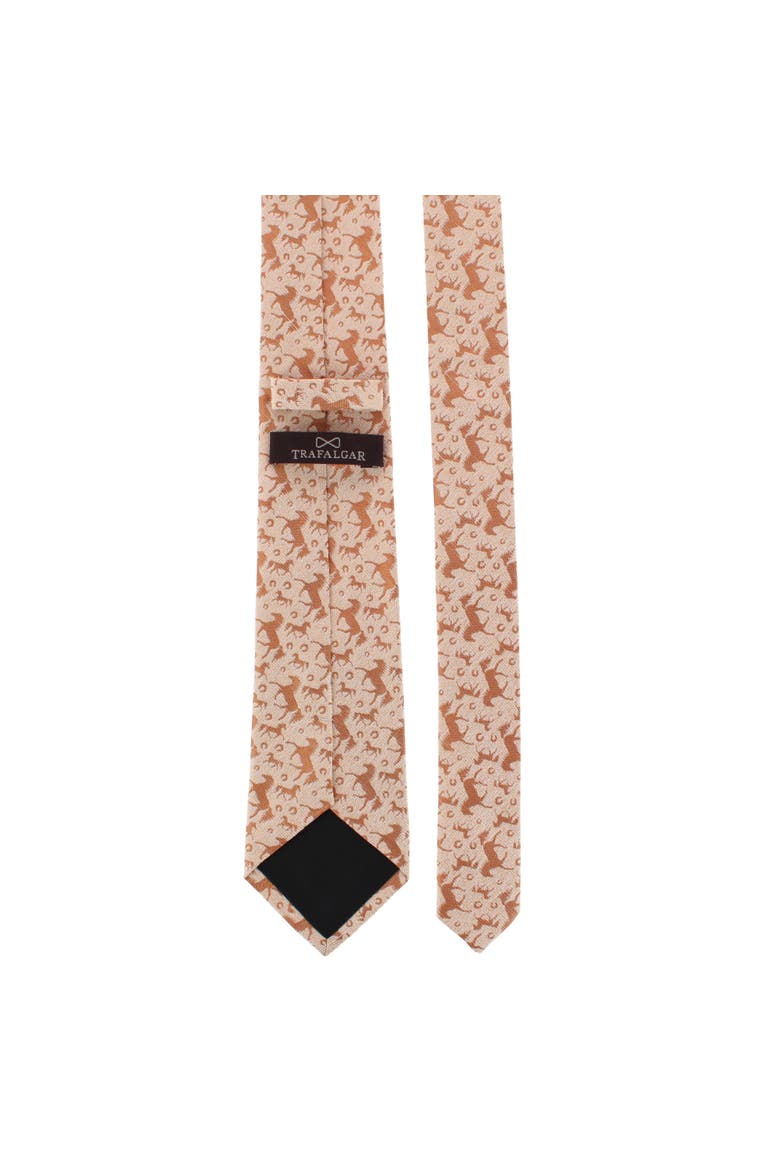 Elio Equestrian Show Horse Novelty Silk Necktie, Alternate, color, Brass