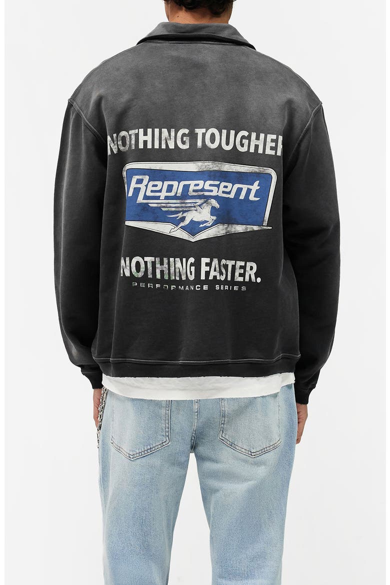 Nothing Faster Quarter Zip Graphic Sweatshirt, Alternate, color, STAINED BLACK